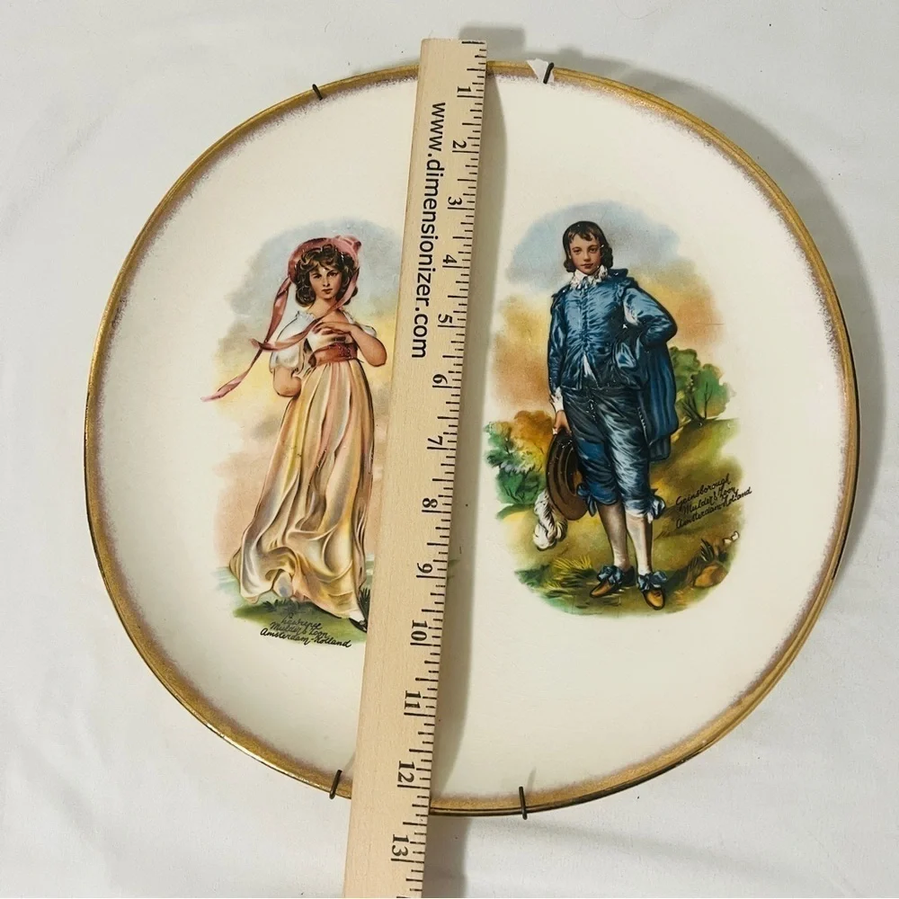 Vintage Collectible Plate Iva-lure Crooksville Pinkie & Blue Boy Circa 1940 EUC